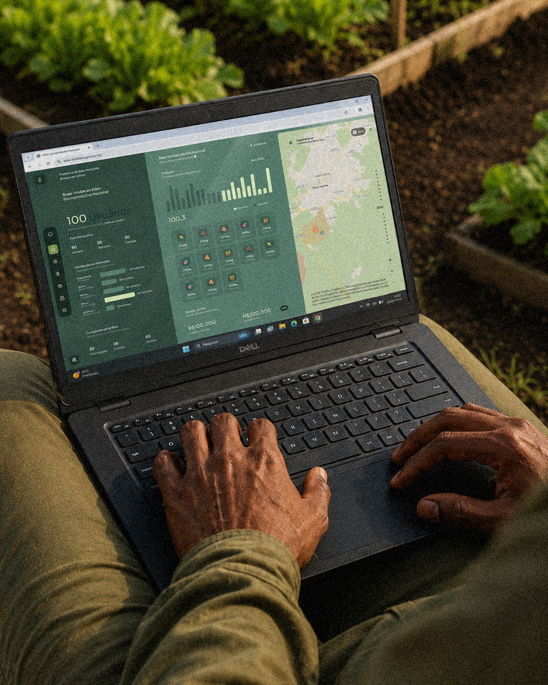 Painel do Data Campo em um notebook